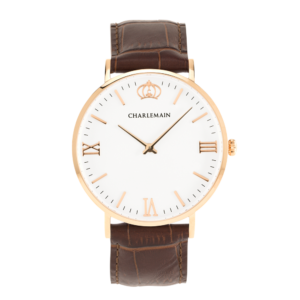 Men-Charlemain-Rose-white-leather-darkbrown Men-Charlemain-Rose-white-leather-darkbrown